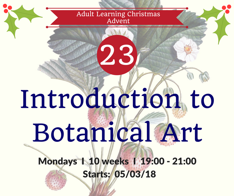 Adult Learning #AdventCalendar Door No. 23... Introduction to #botanicalart ow.ly/MHCr30hc9Sf