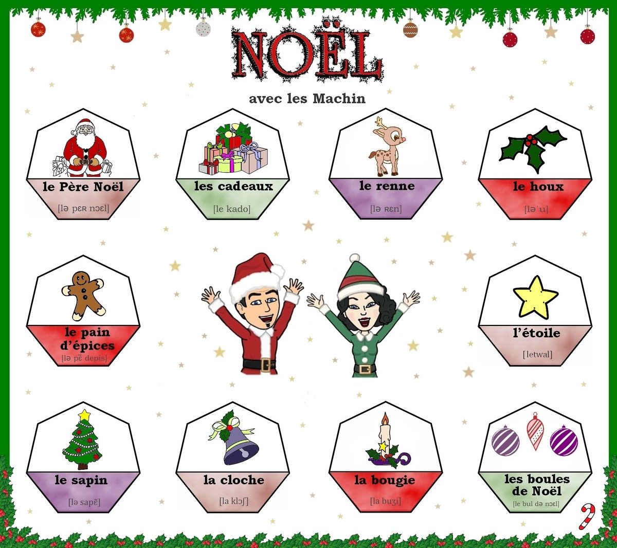 Les_Machin's tweet photo. Basic words : CHRISTMAS !
🎄💝😊🎅❄️🍬🍭❤️🎄
#basicwords #learnfrench
#christmas #noel #fete https://t.co/lGBPp3iEj9