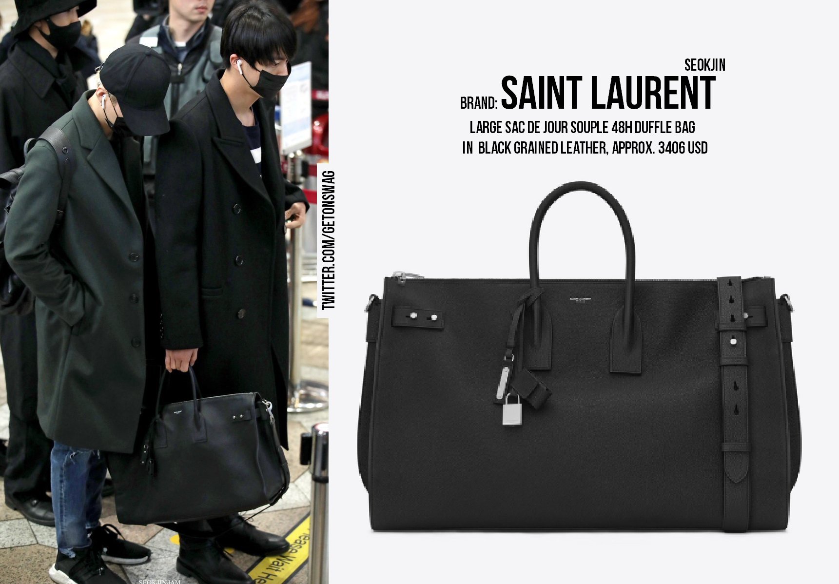 SLAY BTS - Something about Jin holding a bag just really