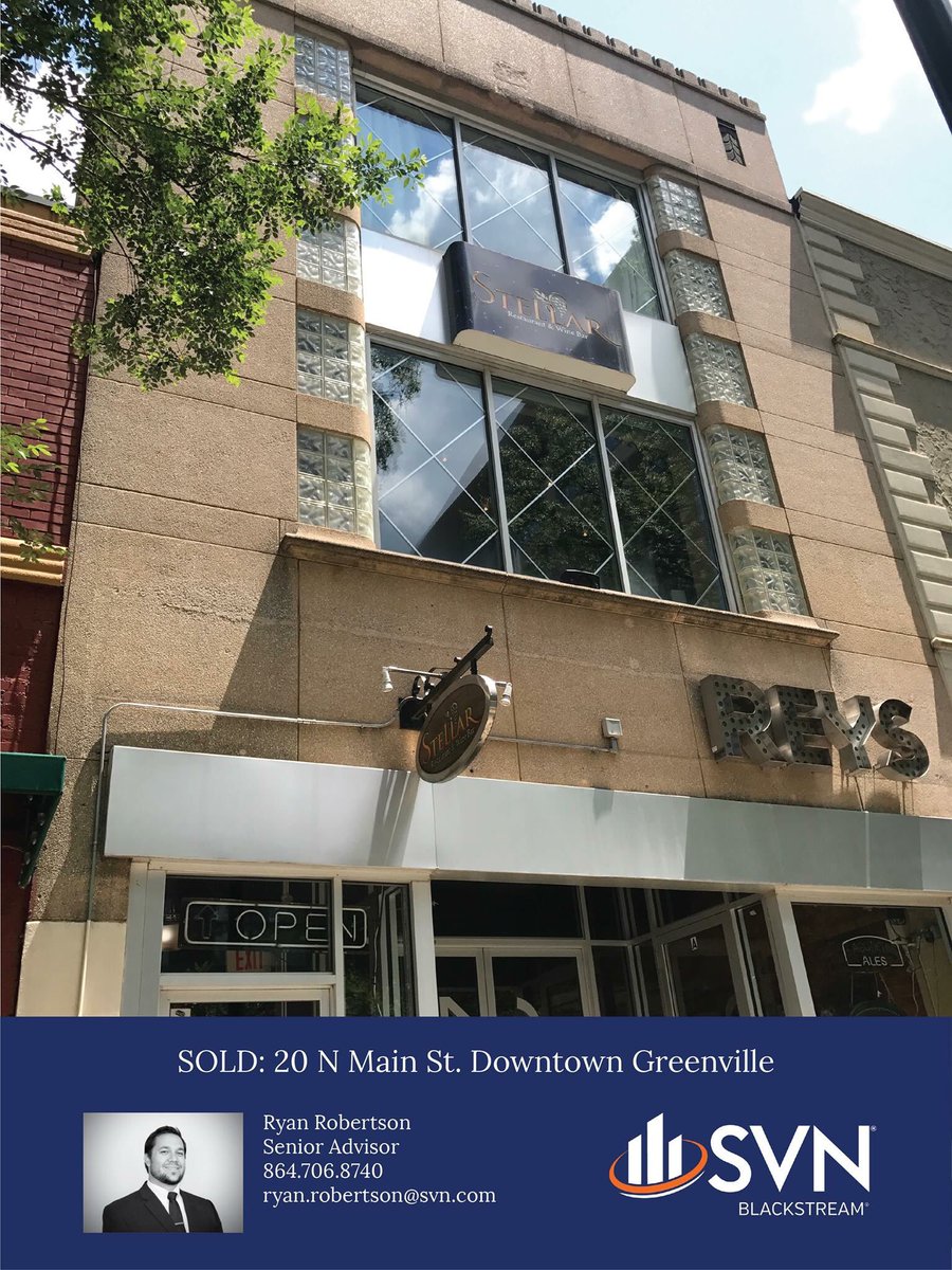 svnblackstream's tweet image. Ryan Robertson represented the buyer on the transaction of 20 N Main St. Downtown Greenville! #cre #greenville #gvl @SVNic