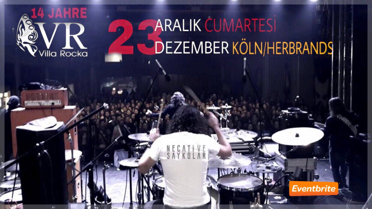 Saykolar's tweet photo. Bu Gece Köln’deyiz 🔔 14 Jahre VILLAROCKA 23.12. Samstag Köln-Herbrands “Necati ve Saykolar” LIVE KONZERT! #eventbride #villarocka #köln #germany #konser #almanya #konzert #turkish #cologne #cologneevents #herbands #türkçerock #anadolurock #necativesaykolar @VillaRocka https://t.co/icPYLo1TTN