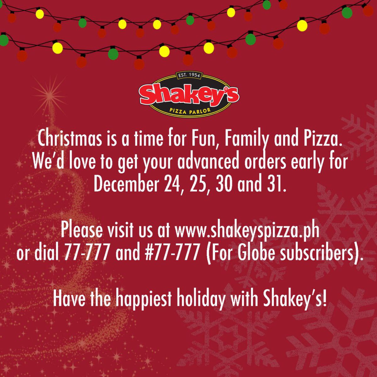 PHShakeys's tweet photo. Holidays are here! #LetsShakeys https://t.co/XR2l5LVte6
