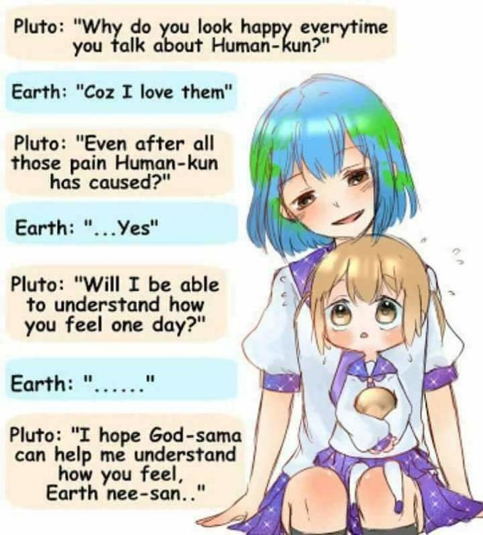 "I-Im too small to be a planet..."

⚪Pluto

⚪Very Smol and Precious

⚪Loli

⚪Has an attachment problem.

⚪Very Innocent

⚪Headpats are appreciated.

⚪ART IS NOT MINE.

⚪Plz don't lewd ;-;

"I-if you Retweet, m-maybe it would help? Please?"