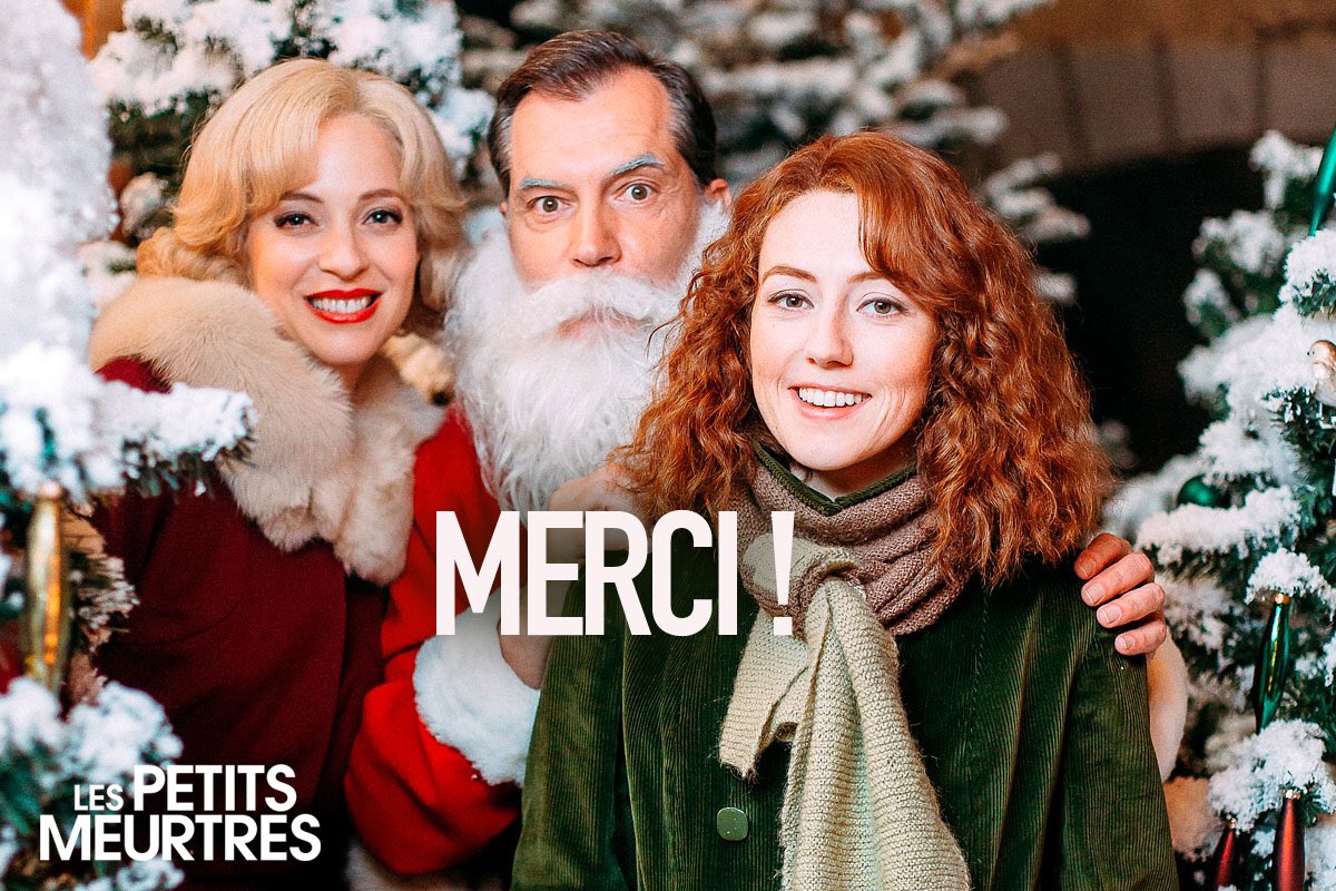 PetitsMeurtres's tweet photo. Merci à tous ceux qui nous ont suivi hier soir sur @France2tv pour notre spécial noël vous étiez plus 6M tvsp pour 25,3% de PdA et c’est notre RECORD D’AUDIENCE 😍 

A voir ou revoir par ici : https://t.co/j42HYbOoFB

#Noel #JoyeuxNoel #BonnesFetes #PetitsMeurtres https://t.co/4fqhWiksX4
