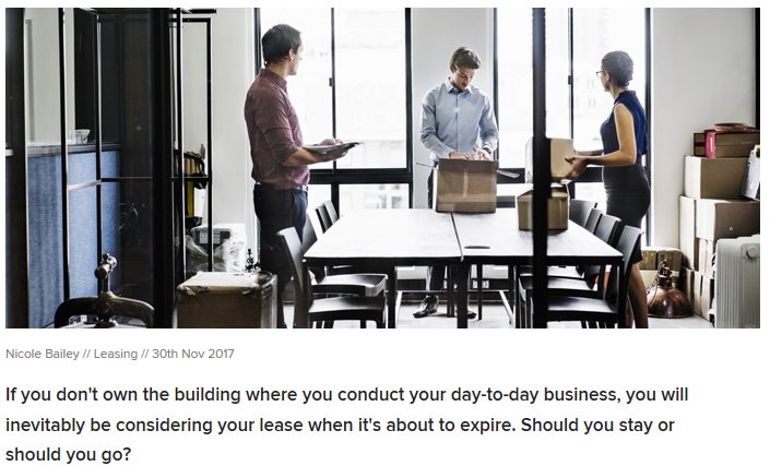 BurgessRawsonWA's tweet photo. As a #business owner, do you know when it's time to stay or go? Find out more about whether to relocate or renew your #lease >> https://t.co/yXPDGTRAxG
#burgessrawson #realestate #renew #relocate #propertyperth #propertywa #realestatewa https://t.co/SfXYhHC7Bn