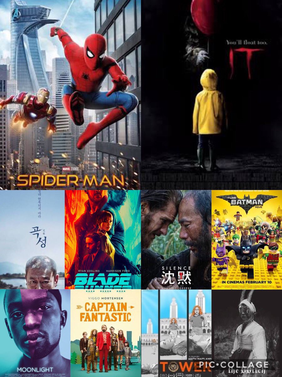 木俣はようやっとる En Twitter 17映画ベストテン 1 スパイダーマン ホームカミング 2 It それが見えたら終わり 3 コクソン 4 ブレードランナー49 5 沈黙 サイレンス 6 レゴ バットマン 7 ムーンライト 8 キャプテン ファンタスティック 9 タワー 10