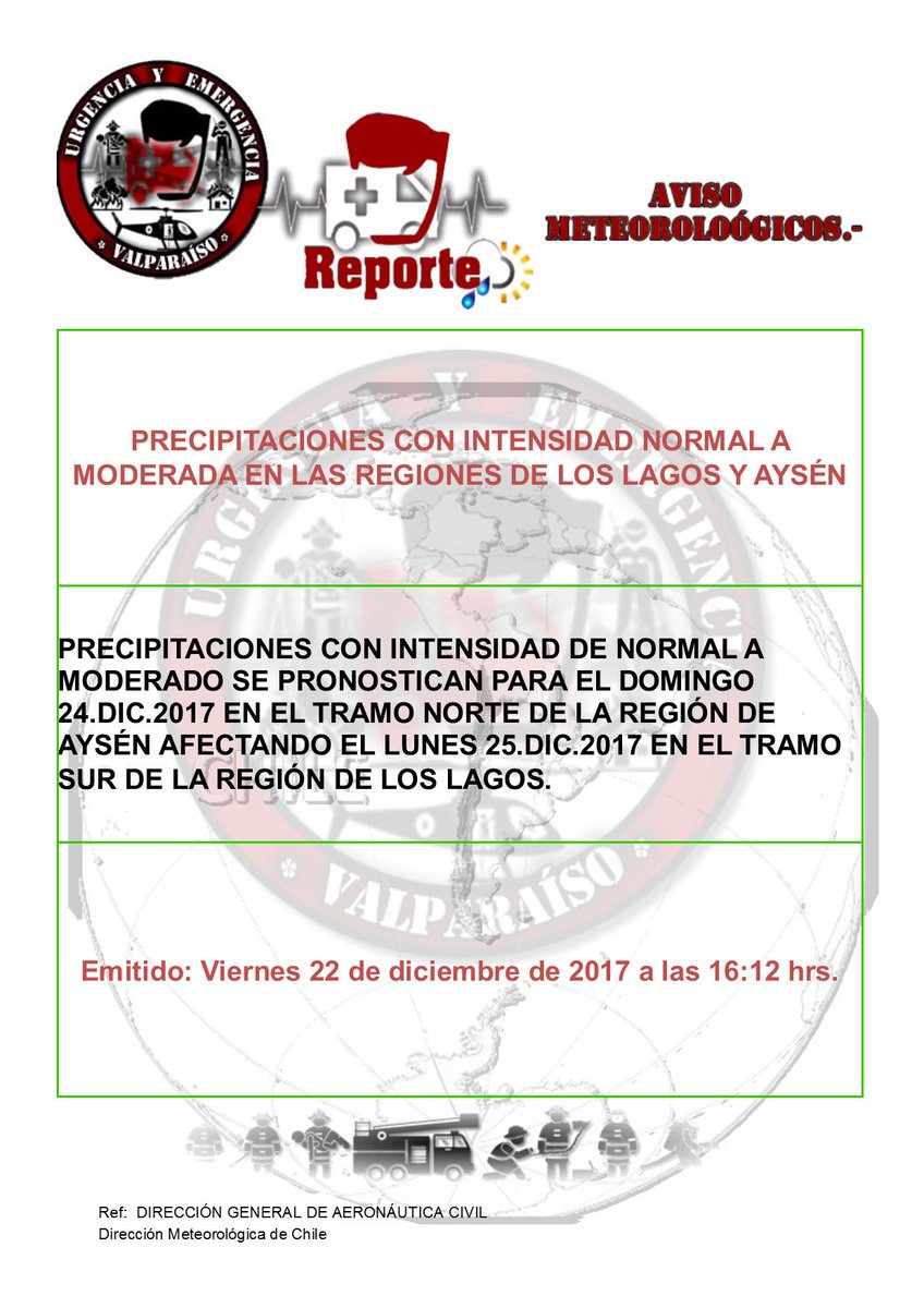 InforeValpo's tweet photo. Se monitorea AVISOS METEOROLÓGICOS
PRECIPITACIONES CON INTENSIDAD NORMAL A MODERADA EN LAS REGIONES DE LOS LAGOS Y AYSÉN @onemi_chile @onemichile @seremisalud10 @PDI_LosLagos @AYSEN_INFORMA @intendenciaysen @primeraysen https://t.co/mURBfZ3KEk