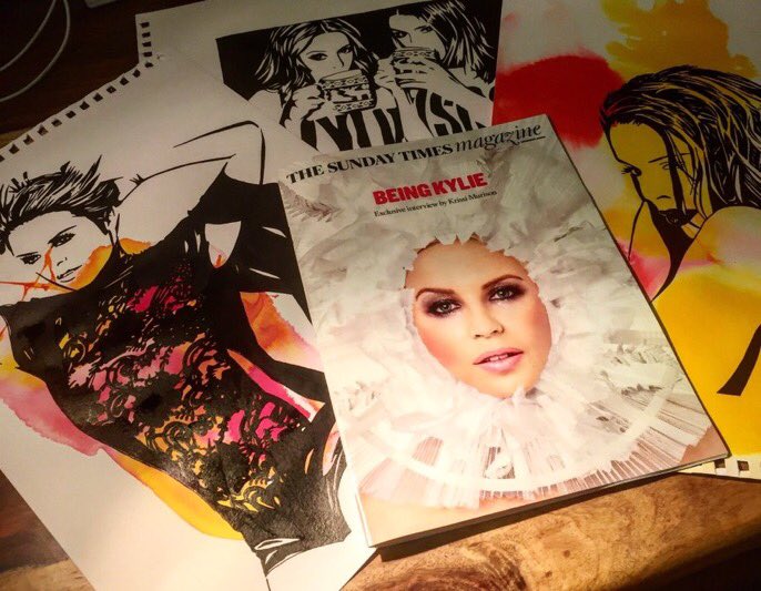 toocreativeart's tweet photo. I simply couldnβt resist photographing my @kylieminogue illustrations with @TheSTMagazine #SnowQueenEdition Kylie cover! #KylieMinogue #KylieChristmas https://t.co/Ul2voUA4Jy