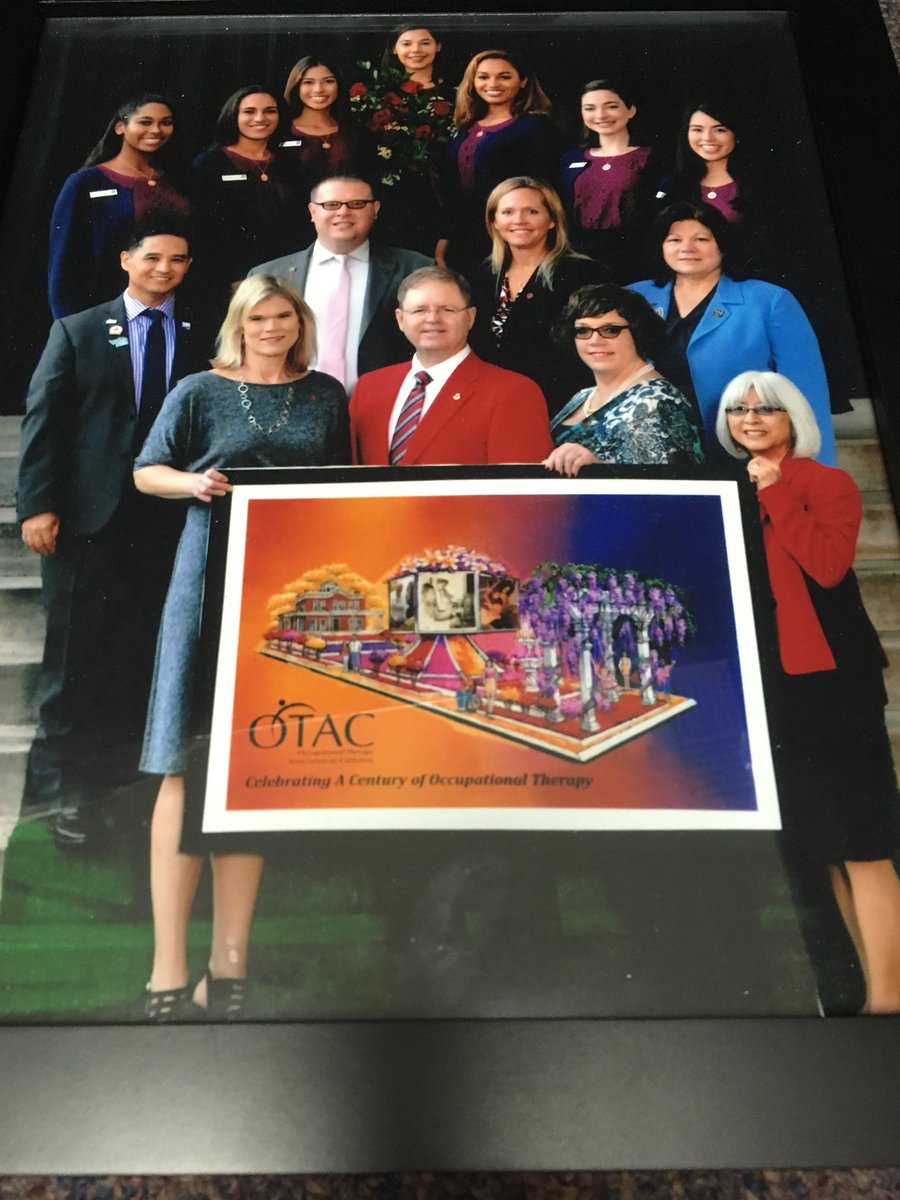 ShawnPhippsPhD's tweet photo. OTAC & AOTA leadership at the Tournament of Roses Wrigley Mansion @OTACnews @AOTAInc @SarahBream @PatNagaishiOT @llouieotr @ajlamb1216 @hjkitchingot #OTFloat2017 #OTCentennial #AOTAturns100 #RoseParade https://t.co/mygpDYrihD