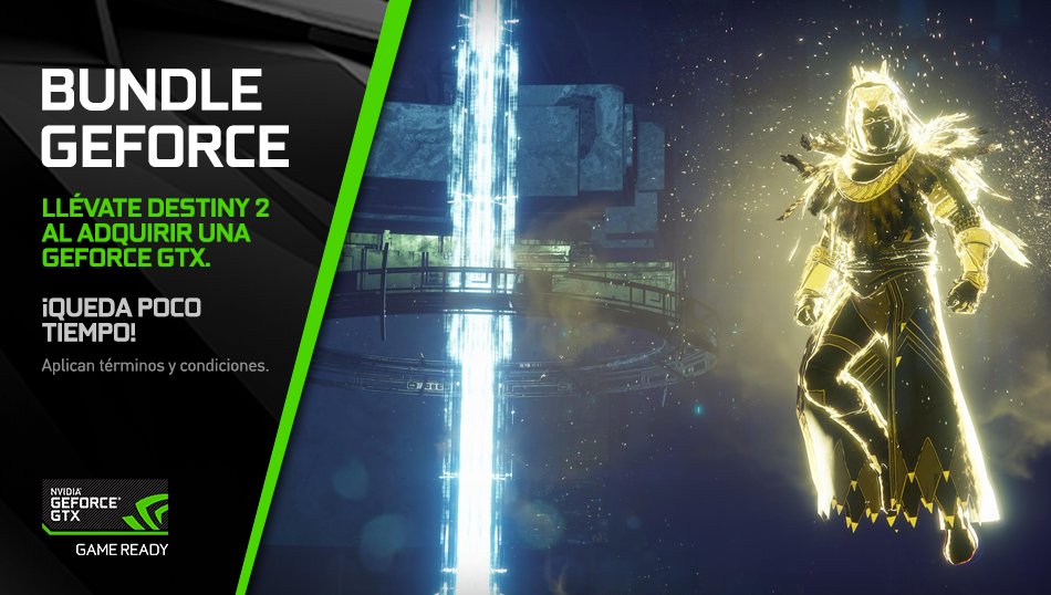 NVIDIAGeForceLA's tweet photo. ¡Quedan 2 días para que se termine la promoción GeForce GTX + Destiny 2! 😱
¡Corre, adquiere tu GPU y salva al Viajero! 🏃

Tiendas participantes, términos y condiciones en: https://t.co/JkT8tIAEPw https://t.co/e2bnZoS6Ko