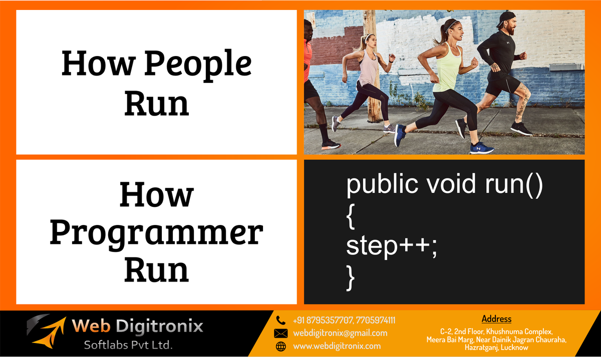 webdigitronix's tweet photo. People Run VS Programmer Run😂😀 https://t.co/gDL3xPek07