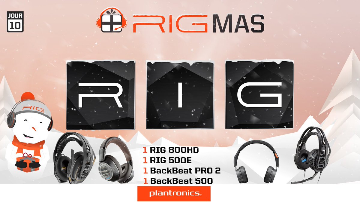 PLTgaming_FR's tweet image. #RIGmas Jour 10 

🎧 750€ de stuff #Plantronics à gagner 😍

1 RIG 500E 
1 BackBeat 500 
1 RIG 800HD 
1 BackBeat PRO 2

🔶 RT + FOLLOW @PLTgaming_FR &amp;amp; @fr_plantronics 
🔶 Commente avec la bonne lettre ! (R / I / G)
