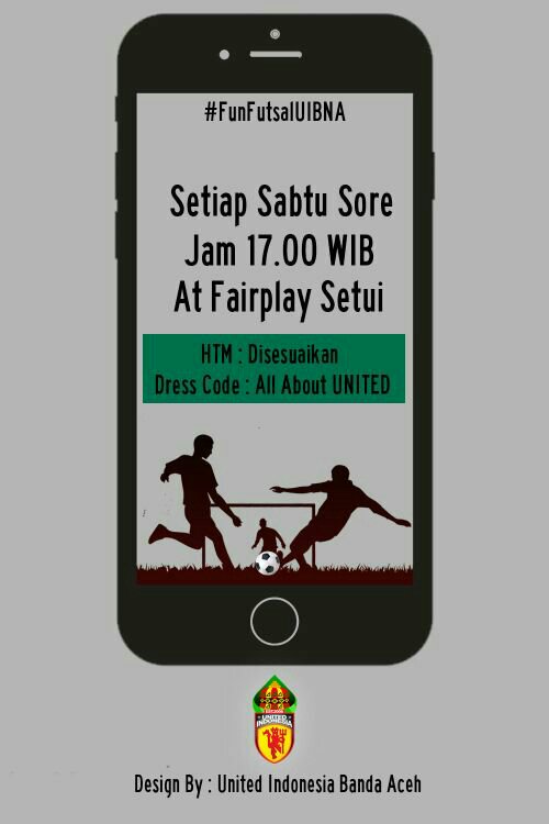UtdIndonesiaBNA's tweet photo. [FUN FUTSAL UIBNA] 
📆:  Sabtu, 23 Desember 2017
⌚: 16:45 wib
⚽ : Fair Play Setui
💵 : 10k member 15k nonmember
👕 : All About UIBNA/ UI/ MU
Nb: 
°selain jersey UIBNA/UI/MU maka denda 5k 

*Datang tendang senang bayar 
#MariBerkeringat 
#UIBNA 
#unitedtogether 
#utdindonesia https://t.co/UNfXlkdXg7