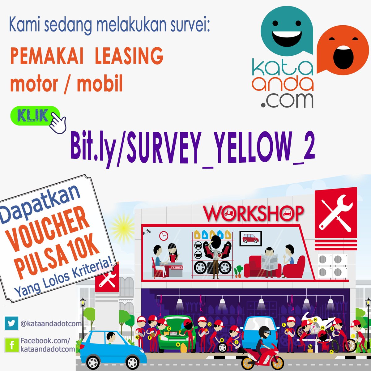 KataAnda.com (@kataandadotcom) on Twitter photo #SoreSoreWeekend di suasana #Natal, enakan isi survei.
Bagi yang masih pake leasing motor, yuk isi survei: Bit.ly/SURVEY_YELLOW_2
Disediakan hadiah pulsa telepon bagi yg memenuhi kriteria. <a href="/the_marketeers/">Marketeers</a> <a href="/MP_Insight/">MarkPlus Insight</a> <a href="/MarkPlus_Inc/">MarkPlus, Inc.#MPC18</a> <a href="/Telkomsel/">Telkomsel</a> <a href="/IndosatCare/">Indosat Care</a> <a href="/myXL/">XL</a> <a href="/AdiraFinanceID/">Adira Finance</a> #SoreSoreWeekend di suasana #Natal, enakan isi survei.
Bagi yang masih pake leasing motor, yuk isi survei: Bit.ly/SURVEY_YELLOW_2
Disediakan hadiah pulsa telepon bagi yg memenuhi kriteria. <a href="/the_marketeers/">Marketeers</a> <a href="/MP_Insight/">MarkPlus Insight</a> <a href="/MarkPlus_Inc/">MarkPlus, Inc.#MPC18</a> <a href="/Telkomsel/">Telkomsel</a> <a href="/IndosatCare/">Indosat Care</a> <a href="/myXL/">XL</a> <a href="/AdiraFinanceID/">Adira Finance</a>