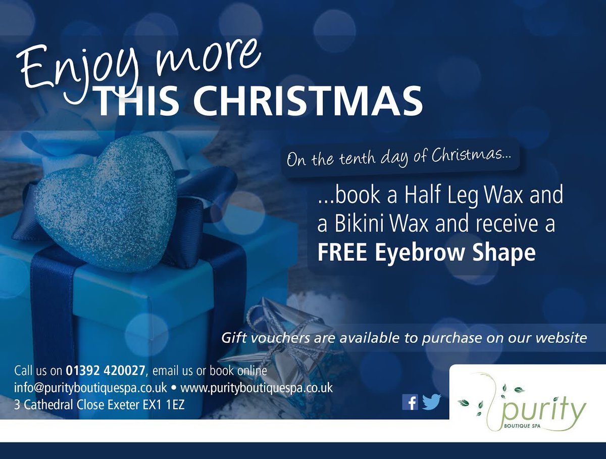 Purityspaexeter's tweet photo. 🎄On The 10th Day Of Christmas..🎁 https://t.co/TFGcQ09rRn