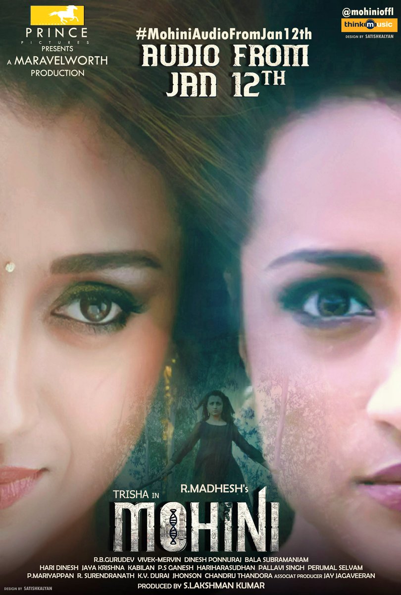 YursSatish's tweet photo. Here is my design #Mohini ! ❤️
#MohiniAudioFromJan12th
@directormadhesh @iamviveksiva @PrincePictures_ @KISHOR_Tri  @Ramu_Chilla143 @aruntrish  @ashoknaidusv @ActressTrisha @aditi1231  
HD link : https://t.co/fP9I2wY1QE https://t.co/2srEGcoPms