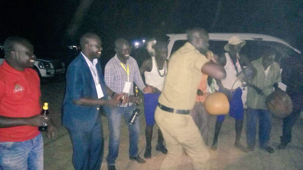 #AcoliCulturalFestival17  
Organizing Committee members work while playing