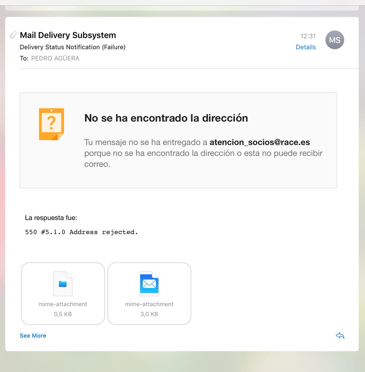 pedroaguera's tweet photo. @RACE_es podéis ayudarme con esto? Es la dirección que hay en vuestra web. Si no se entrega aquí, ¿a dónde? Gracias. https://t.co/3LUmBcZfRO