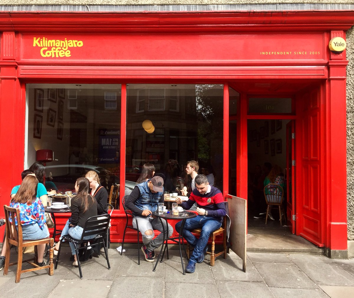 squaremile's tweet photo. Just time before Christmas to get one more #cafeseries post in. This time it's the cozy Kilimanjaro Coffee on Nicolson St in Edinburgh. It's easy to spot with it's bright red paint job! #wheretodrinkourcoffee https://t.co/QfNTjunDXI