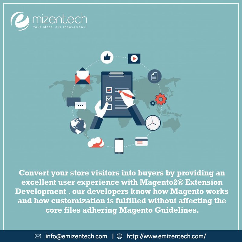 EmizenTech's tweet image. #Magento2ExtensionDevelopment now convert your visitors into buyers. 
See how: buff.ly/2CY8aAR
#MagentoCustomization #MagentoDevelopment #MagentoExtensionDevelopment