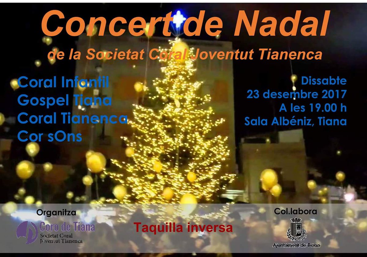 cor_sOns's tweet photo. Aquesta tarda encetem el #Nadal al Concert de Nadal del @CoroTiana! Va, veniu!!! #nadalsOns #tiana https://t.co/goBWlfDJrT