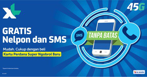 Bahagia itu mudah.semudah bisa gratis nelpon dan SMS ke orang tersayang sepuasnya kapan saja.
Beli kartu Perdana Super Ngobrol Baru