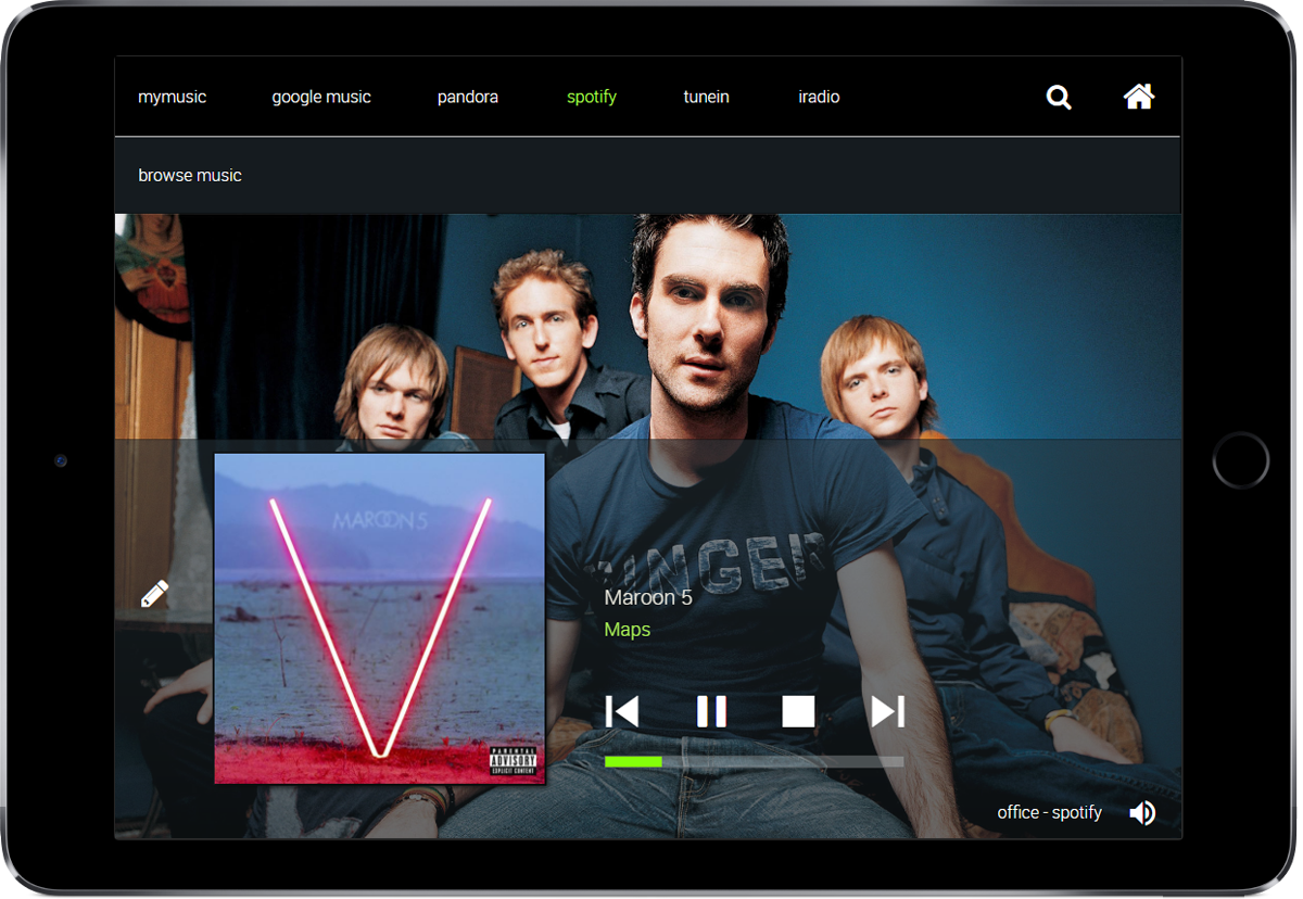 AllonisLLC's tweet photo. If you haven't already heard our #Spotify App is here! Available for purchase now at https://t.co/08RlOR5wfQ under myServer #apps. Use code HOLIDAY15 and save 15%. #homeautomation #smarthome #streamingmusic #AV #audio #music #coolUI https://t.co/MB2eFll2Vf