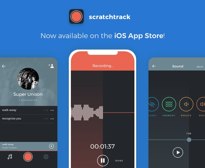 scratchtrackapp's tweet image. Scratch Track is now available! itunes.apple.com/us/app/scratch… We’re so excited for you and your bandmates to finally get your hands on Scratch Track. Check it out and spread the word!