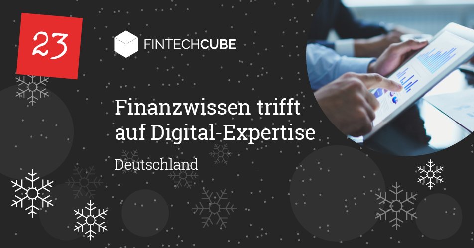 etventure's tweet photo. Das 23. Türchen beim etventure Adventskalender!
@fintechcube ist ein Full-Service Provider für #DigitaleTransformation im Finanzmarkt. Das Unternehmen hilft #Startups als auch etablierten Finanzdienstleistern, neue nutzerzentrierte #Fintech-Geschäftsmodelle zu entwickeln. #xmas https://t.co/uJk5nNUah3