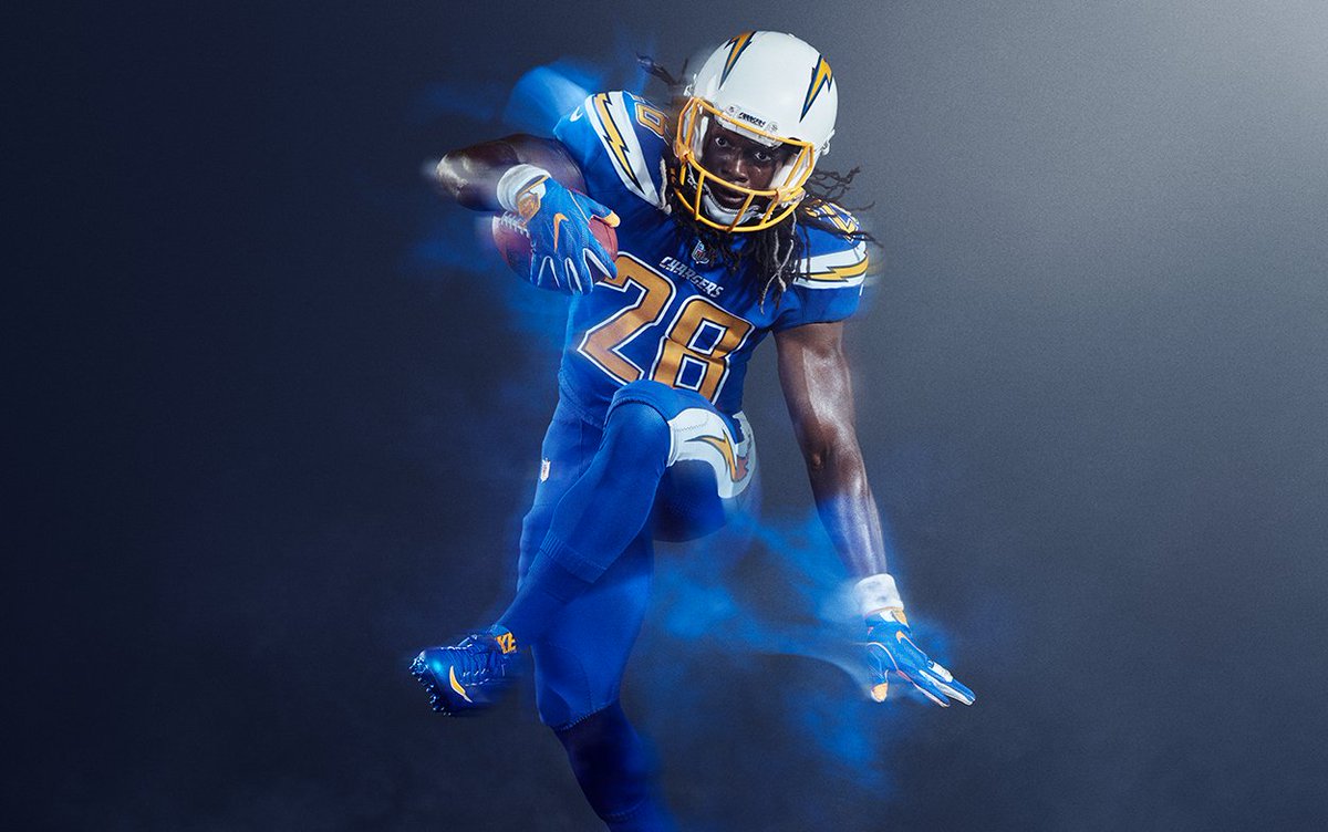 chargers rush color jersey