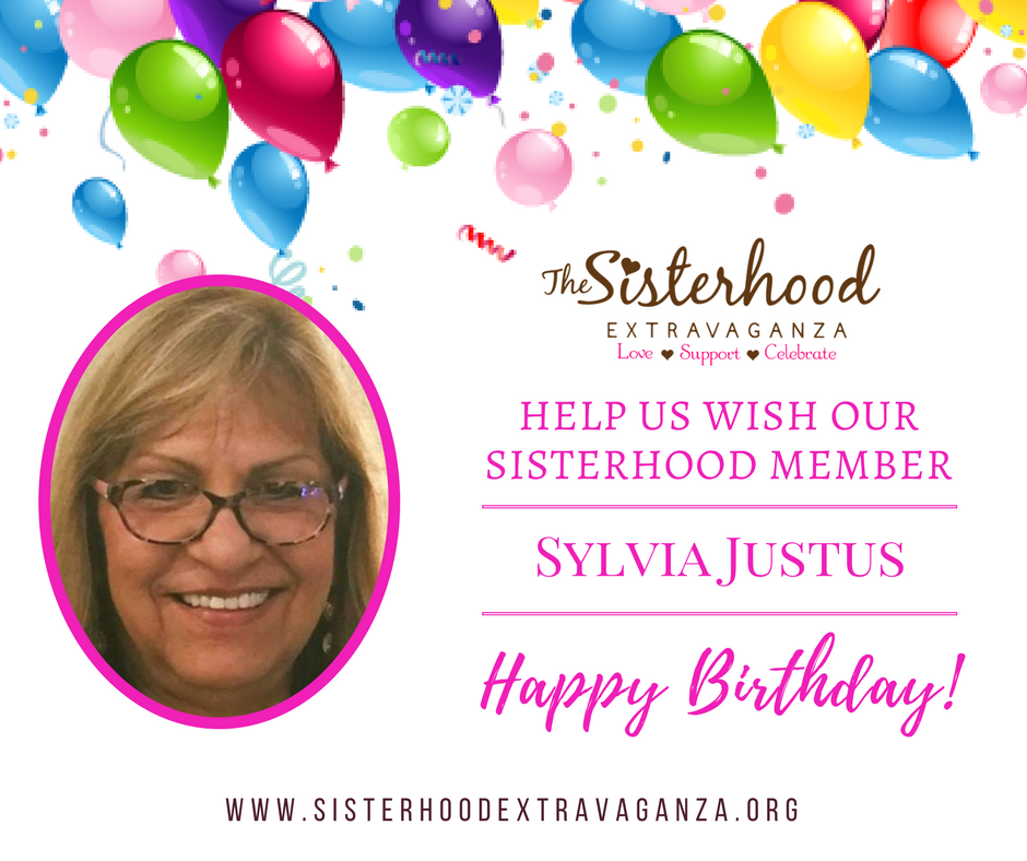 SisterhoodExt's tweet photo. Please help me wish our sister, Sylvia Justus, Happy Birthday! https://t.co/aIRES5SDFa
