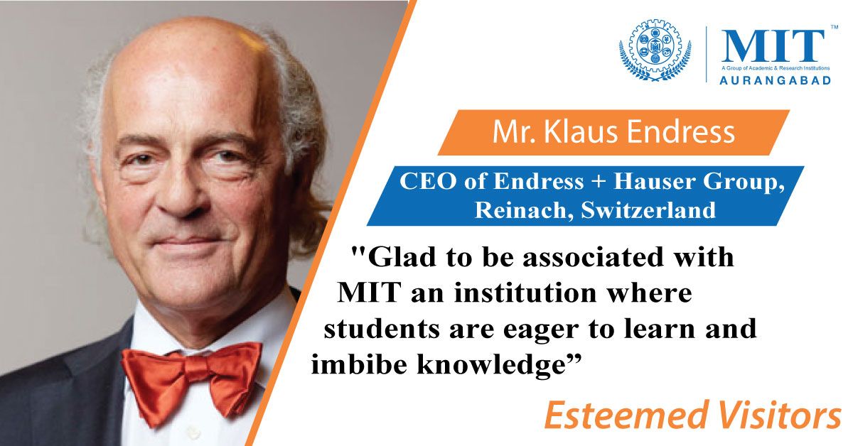 Mit Aurangabad On Twitter Mr Klaus Endress Ceo Of Endress