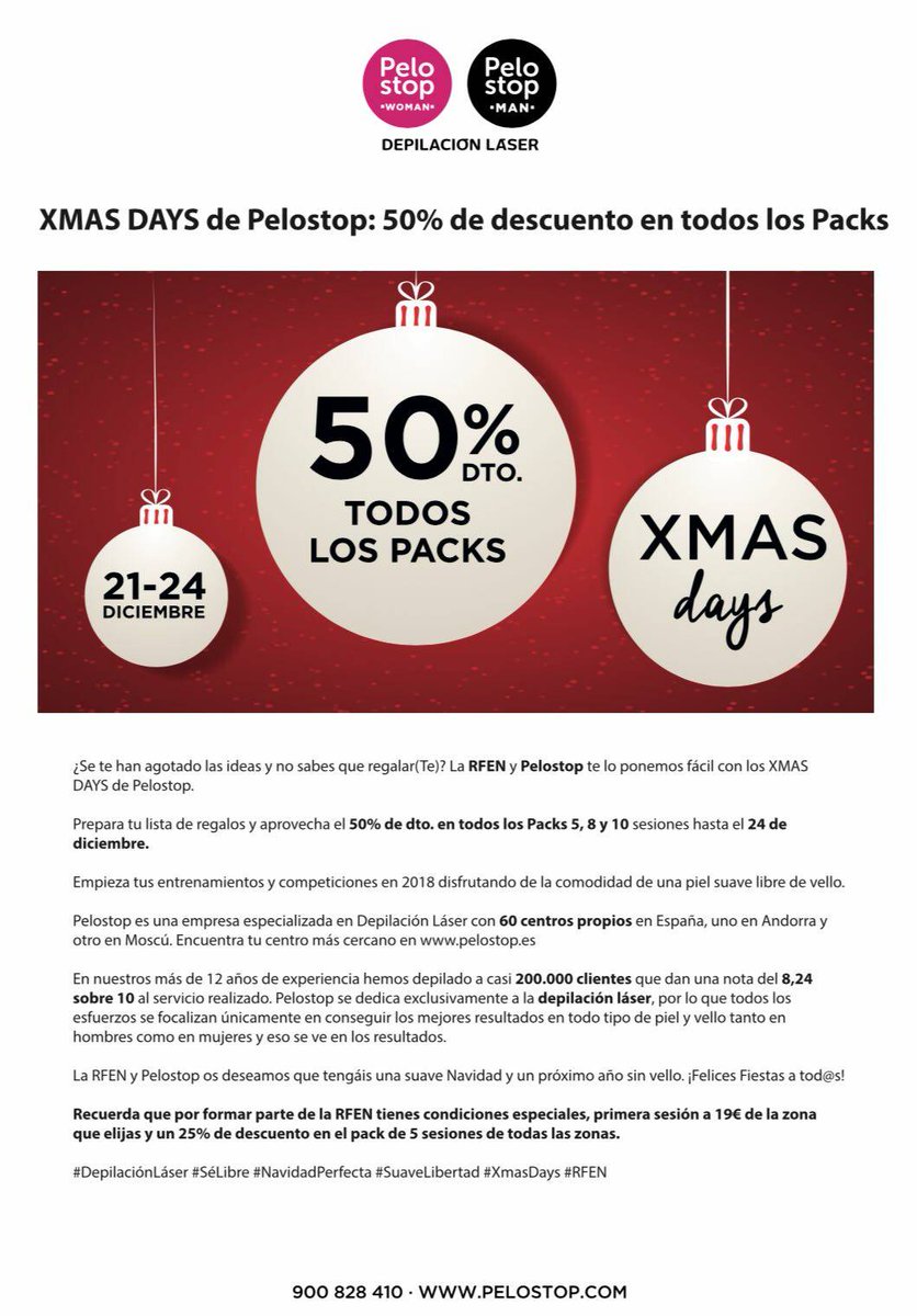 LEWaterpolo's tweet image. 🎄🎅Aprovecha los #XmasDays para hacer tu #NavidadPerfecta y disfrutar de la #suavelibertad que te ofrece @Pelostop con la #depilaciónláser.🎅🎄
