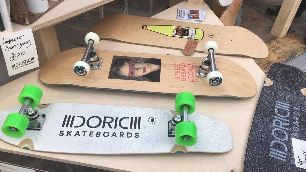 HAANMarket's tweet photo. If you think these decks from Doric Skateboards are cool just wait until you see the buttery themed stickers and mugs... https://t.co/QMfzqSWHjf
