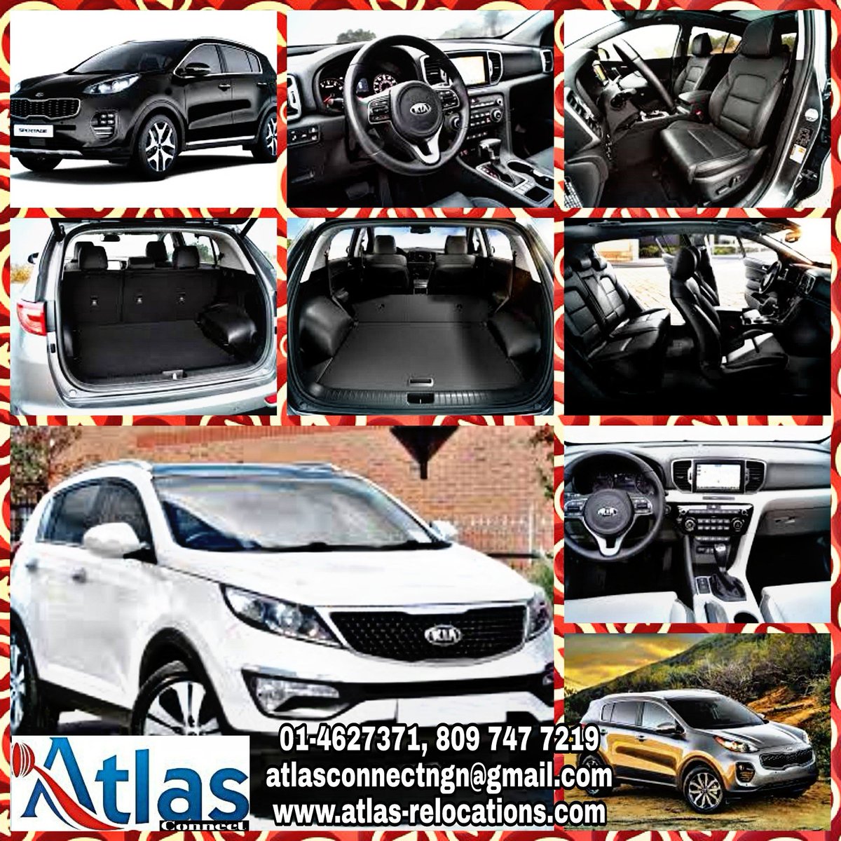 AtlasPickup's tweet photo. Specifications (Kia Sportage)
** Up to 3 Passengers
** Up to 4 Luggages
** Budget Option 
** Complimentary Wi-Fi &amp; Refreshment
** Free Mobile 📱 Charger 
** Choice Magazines 
** Climate Controlled Vehicles
** Interstate Trip (upon request)
 on time, everytime. 
#AtlasconnectNg. https://t.co/zclT4Mt1M1
