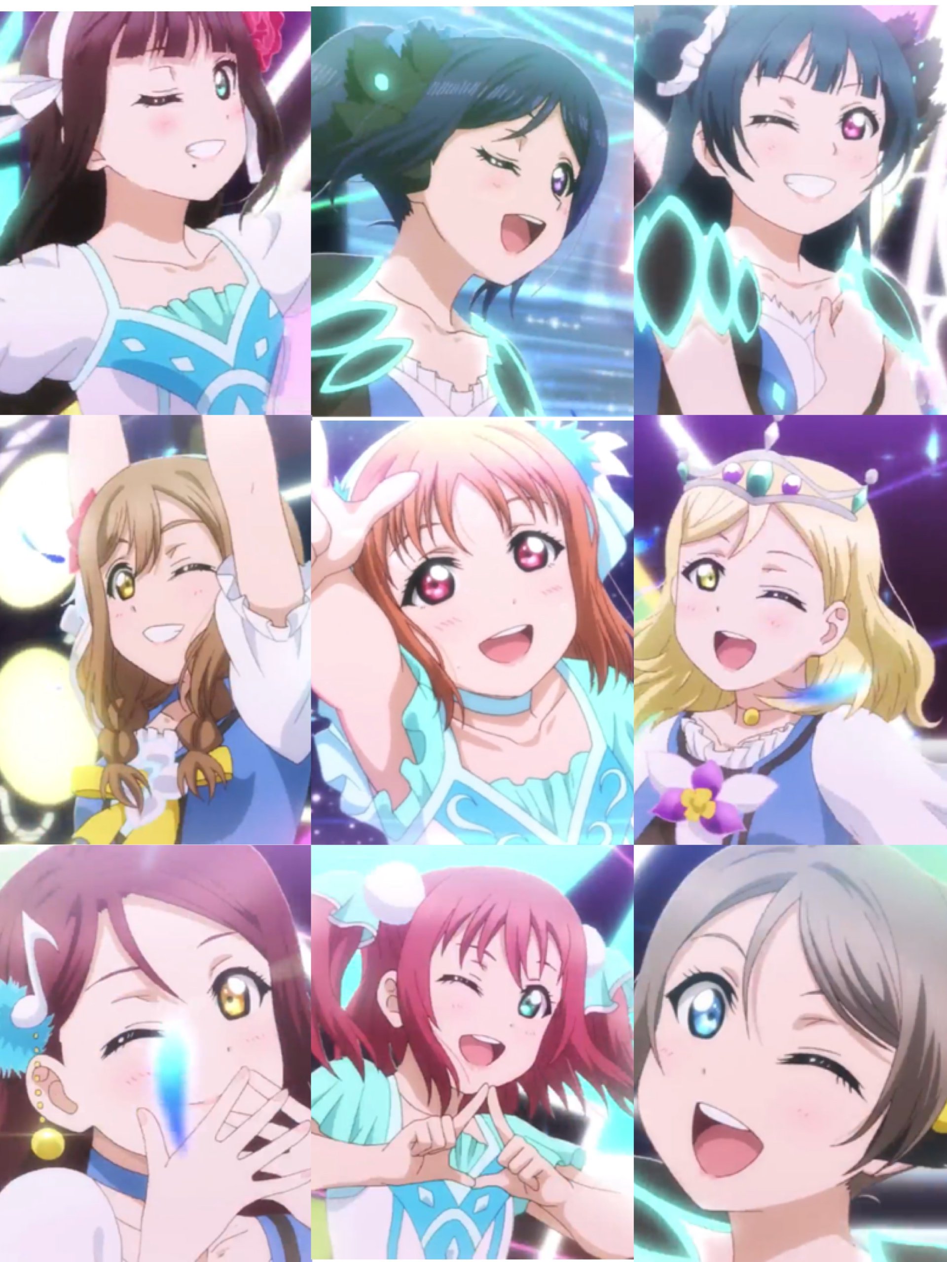 Twitter এ とってぃー ラブライブサンシャイン12話めっちゃよかった Water Blue New World感動した 背景が青ジャンと同じというね それとみんなのウインクシーン 千歌ちゃんはなかったので最後のシーン Lovelive Sunshine T Co K9ufiglpxd ট ইট র