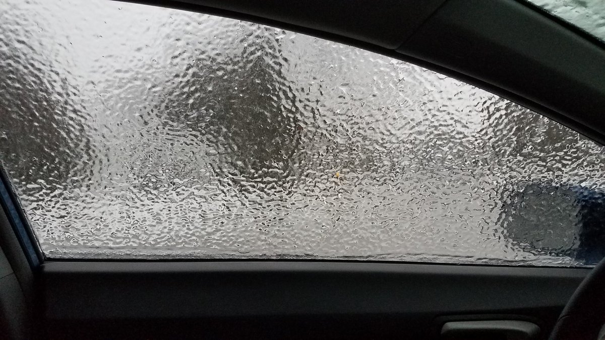 JeffWernick's tweet photo. An ice cocoon on the car, but my window still went all the way down. #viewfrominside https://t.co/7uv5JYRyoL