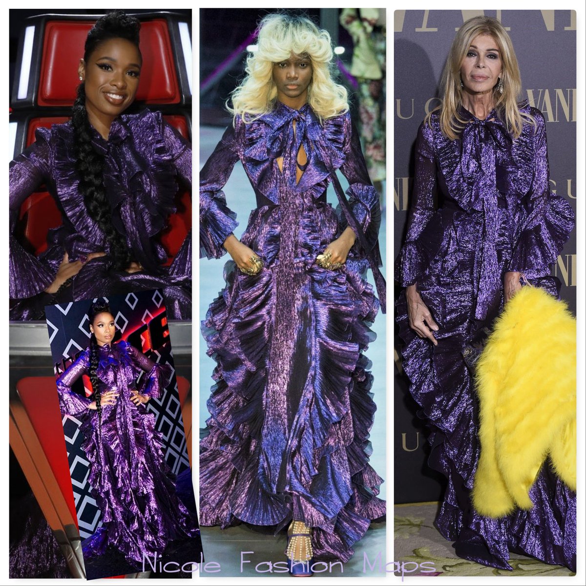 NicFashionMaps's tweet photo. #Gucci @Gucci #GucciFashion #guccievent #guccicollection #GucciBrand #GucciStyle #FashionBrand #fashionshow #GucciFall2017 #fall2017 #BibianaFernandez #thedevilswoman #JenniferHudson @IAMJHUD #celebritylook #celebritystyle #VoiceFinale @NBCTheVoice #instafashion #redcarpet https://t.co/Q4ubbyiC6e
