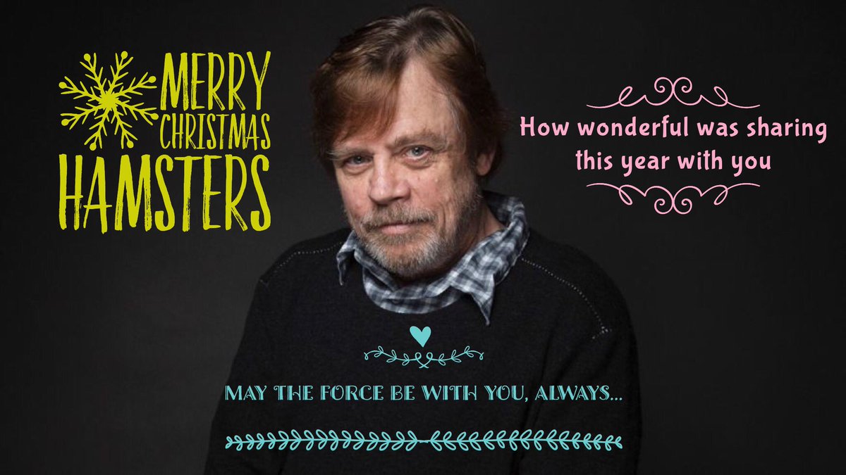 Have a good Christmas, my friends. This year have been stunning. Thank you for being there and for all the love you give everyday. 😘😘😘 @HamillHimself <a href="/Jaydy2007/">JayDee 🐹</a> <a href="/KenobiMery/">Mery Kenobi 💥🌠</a> <a href="/hamill_france/">MarkHamill UK/France</a> <a href="/katwomanfifi/">Felicia M. Perez</a> <a href="/RossowDoris/">Doris Rossow</a> <a href="/LauraMacDB/">Laura Mac🐹</a> <a href="/GitteRaarup/">Gitte the Dane</a> @HamillsJackets @sloishamster