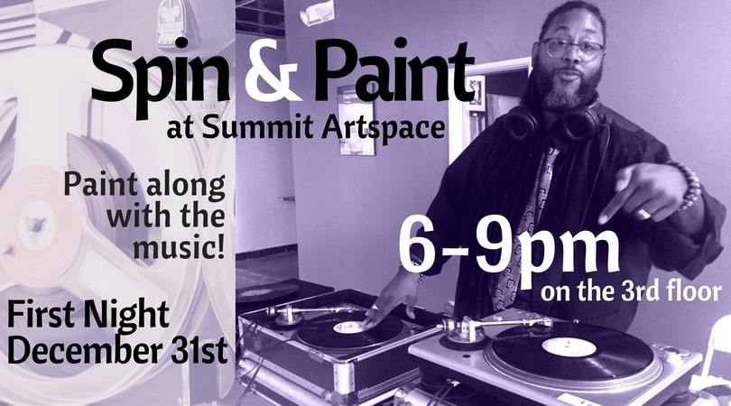 Summit_Artspace's tweet photo. @AceEpps spins tunes. You paint! #FirstNightAkron18 on #NewYearsEve at #SummitArtspace E Market #Akron. All ages! Convenient parking. #Gazillion other programs going on. Thnx @downtownakron Admission buttons $10. Kids 9 & under free. On sale: @acmefreshmarket, other DT locations https://t.co/7mqD62ca45