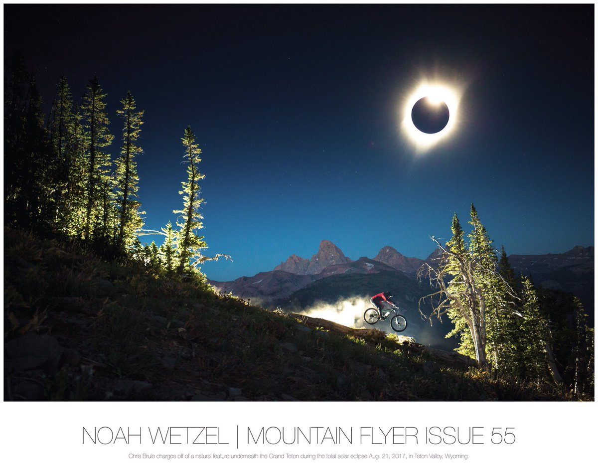 Eclipse Over The Tetons by @NoahWetzelPhoto | 16x20 Poster | Proceeds to benefit <a href="/mtbthetetons/">MountainBikeTetons</a> | Order online shopmountainflyermagazine.com