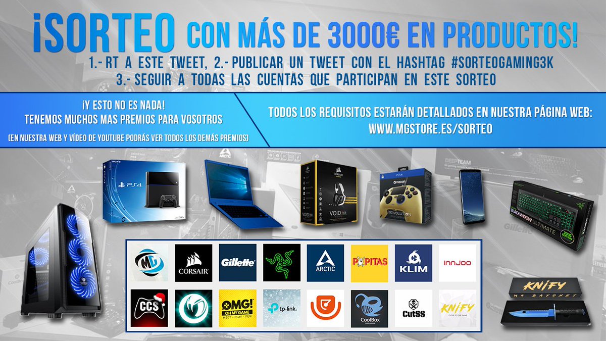 multigeekx's tweet photo. 🎮 #SORTEO ÉPICO VALORADO EN + DE 3000€

DE ESOS QUE SOLO PASAN UNA VEZ

🎁 2 GANADORES

🔃 RT &amp; COMENTA CON EL HASHTAG #SORTEOGAMING3K

➡️ SIGUE LAS INSTRUCCIONES EN: https://t.co/bNwbq8zaVI

📹 MIRA LOS PREMIOS DEL SORTEO: https://t.co/6UFoiRLSCo

«ES INTERNACIONAL
🔚30 días https://t.co/LXEFMdhfcD