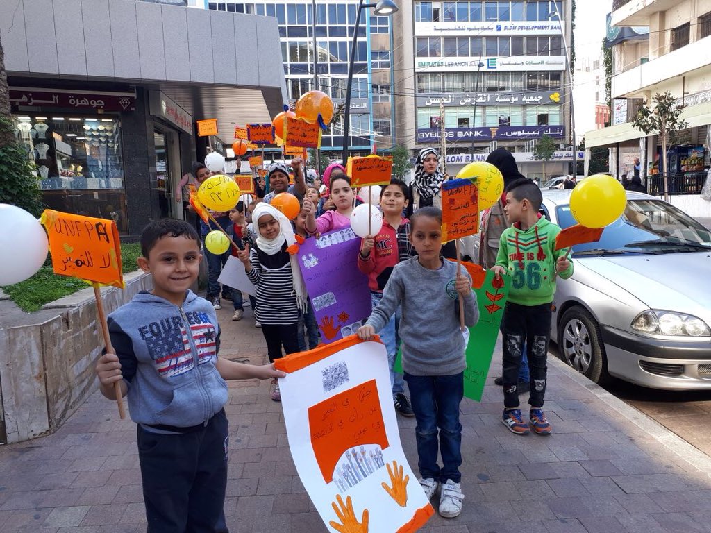MSSCF_NGO's tweet photo. A #march for children in the city of #Saida about #MyRights 

#OrangeTheWorld #16DaysofActivism2017 #UNFPA https://t.co/DGIJSiZLQj