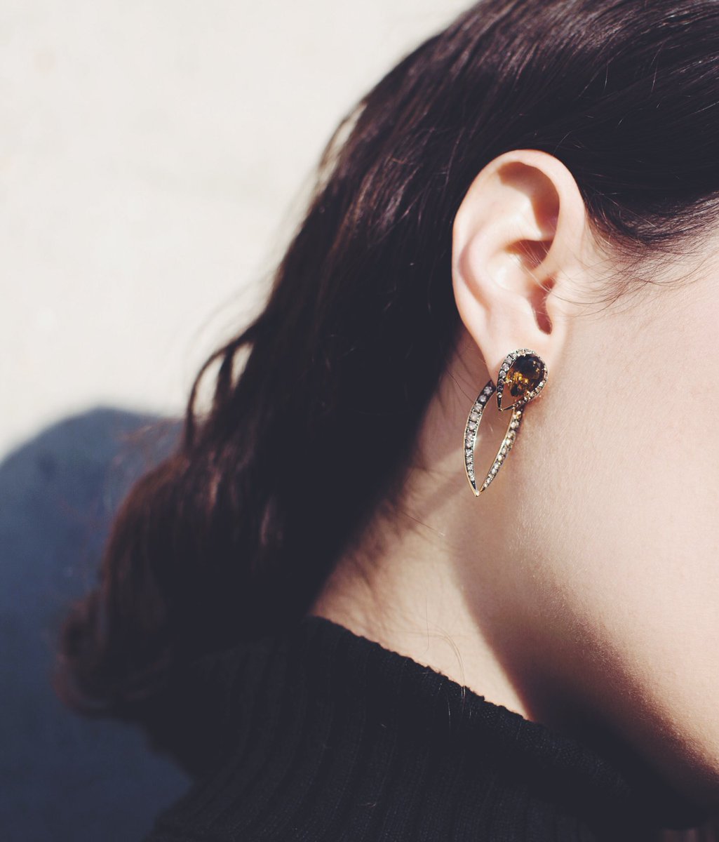 PressleysUK's tweet photo. These Quartz Earrings from the  ‘Aurora’ collection are definitely the perfect party piece... @shaunleane in our Brighton and Chichester stores. #earrings https://t.co/feqqtKiFSi