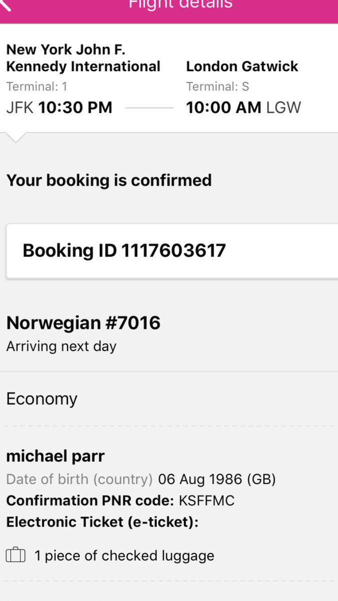 norwegian checked luggage