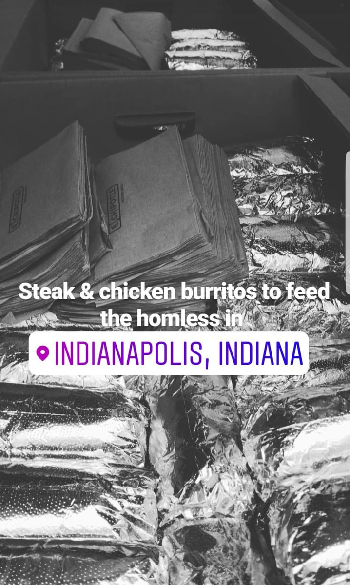 raygaddis's tweet photo. Thank you @ChipotleTweets for catering food to help me feed the homeless today in my hometown of Indianapolis.Thanks everyone who helped in the process. I want to thank my church as well for providing everyday essentials for the homless as well. https://t.co/fFMhZXUg1V