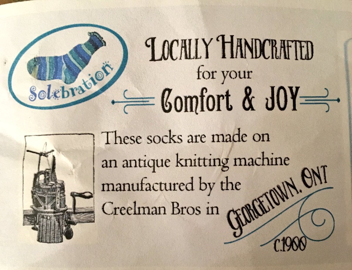 seanjamesdesign's tweet photo. Loving my new Christmas socks, #LocallyHandcrafted in #GeorgetownOntario from https://t.co/yCITU1nH7W on an antique sock knitting machine! https://t.co/gJq4JiYYw9