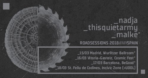Próximo Marzo 2018 #RoadSessions por la península con Nadja <a href="/thisquietarmy/">thisquietarmy</a> Udol Orthodox.. #DroneMetal #PostMetal #Experimental🔥