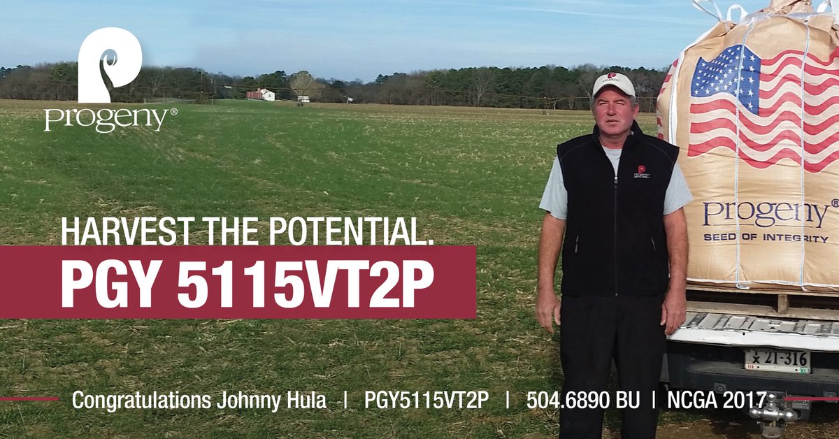 ProgenyAgronomy's tweet image. The only thing better than a great product is when it's in the hands of an exceptional farmer. And Progeny 5115VT2P took him to the 2017 NCGA winner's circle. Congratulations Johnny Hula! #harvestthepotential