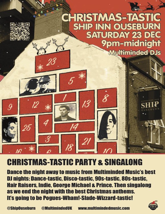 Who's up for a Christmas-tastic night tonight <a href="/ShipOuseburn/">ShipOuseburn</a> 9-midnight. Top tunes to dance &amp; singalong to. #xmas-tastic Free entry but we'll be selling badges with all proceeds to Newcastle West End Food Bank.